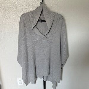 Alya Light Gray Cowl Neck Poncho